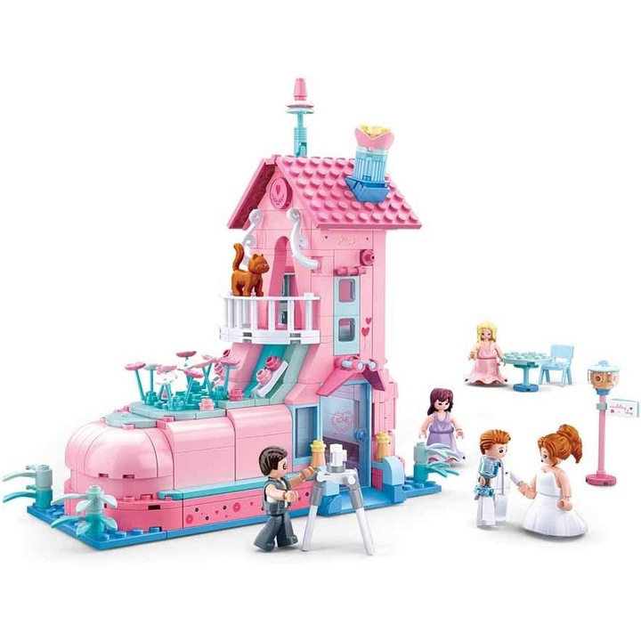 Set de constructie masina, Sluban, 398 piese, Multicolor