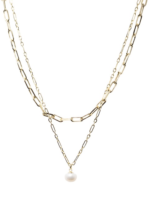 Annie Rosewood, Colier cu siraguri multiple si perla de cultura, Auriu