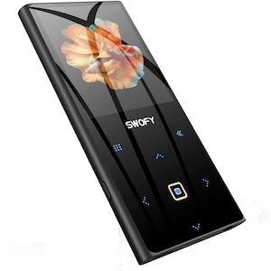 MP3 Player 32 GB cu Bluetooth 5.0, HiFi lossless cu ecran 2,4 inch, cu butoane tactile, difuzor, radio FM, portabil, suporta card pana la 128 GB, negru