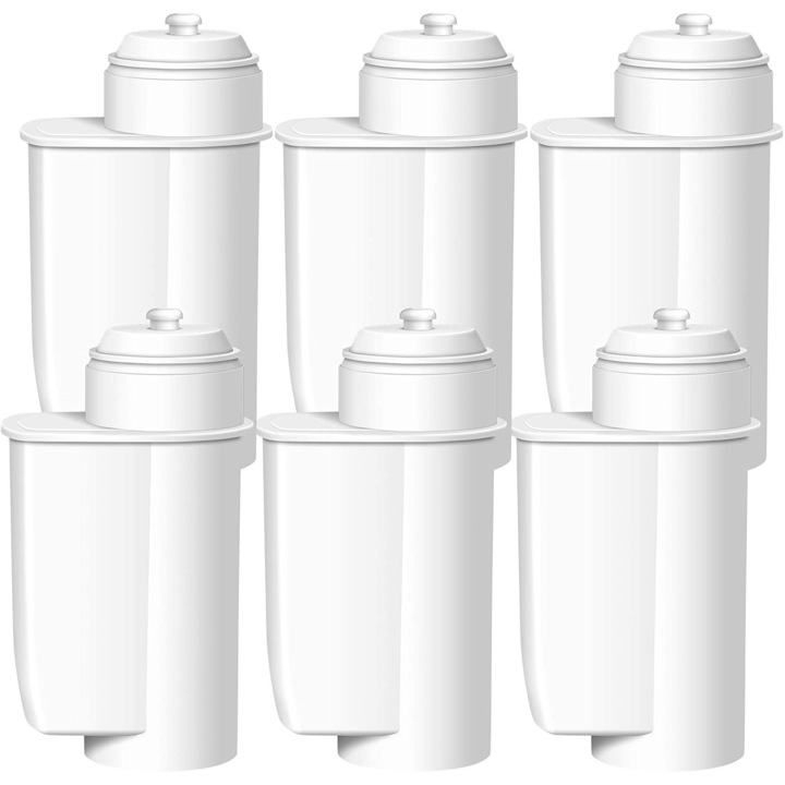 Комплект водни филтри за еспресо машини Aqualogis, AL-Inte, Множествена съвместимост, 50 L, Бял, 6 броя