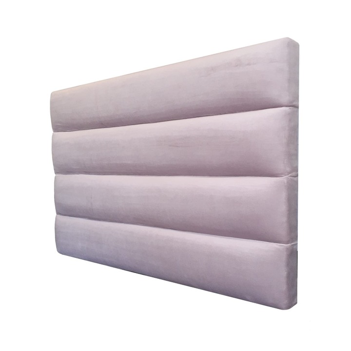 Tablie pat Fran, in dungi, catifea roz, 60 x 100 cm