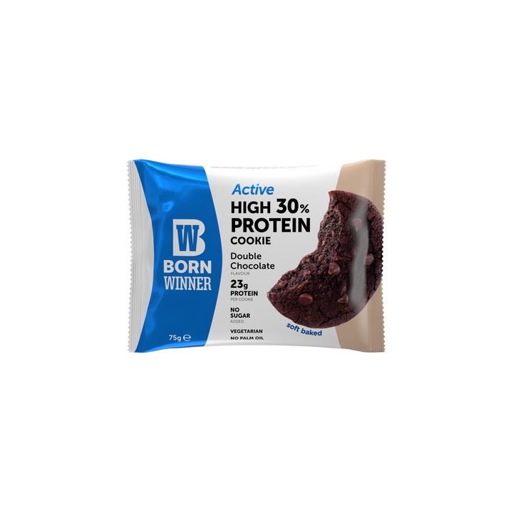 Biscuite proteic Born Winner ACTIVE - Ciocolata dubla 75 g