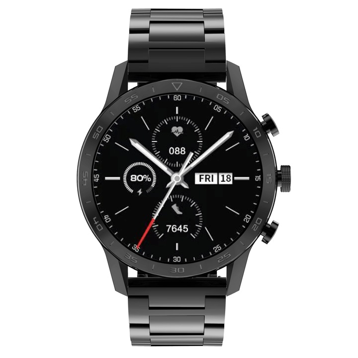 Armodd Silentwatch 4 Pro okosóra, iOS, Android kompatibilis, Bluetooth hívás, 2 szíj, fekete