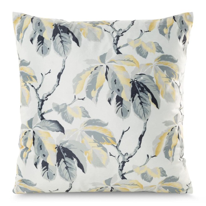 Fata de perna decorativa Melisa 40x40 Eurofirany alb cu frunze