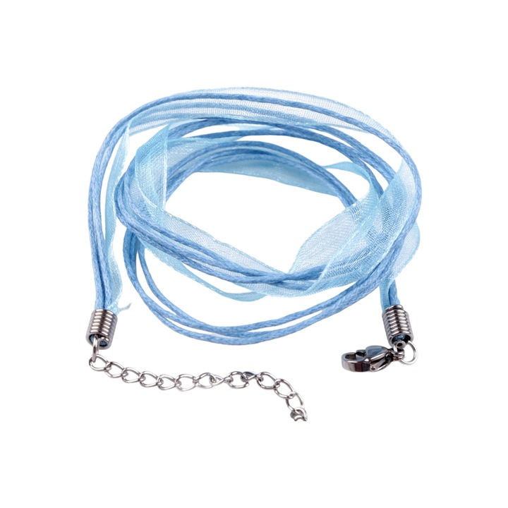 Основа за колие от органза с восъчен шнур Kyrra, 43 cm, синя