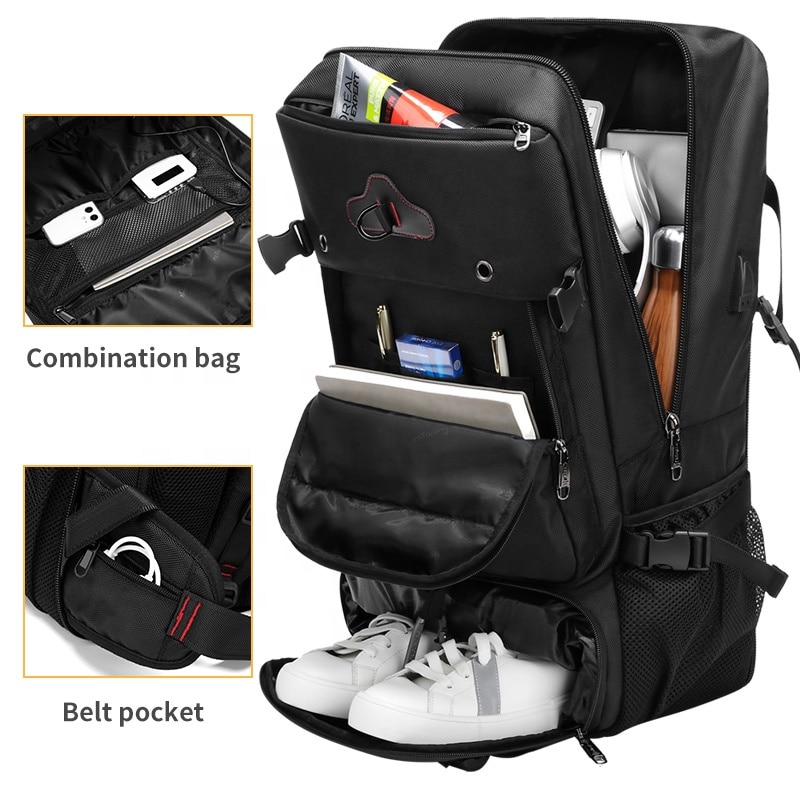 Rucsac laptop 15.6", impermeabil, expandabil, pentru excursii sau sport, cu spatiu pentru incaltaminte, Escalate, 31x18x58 cm, Camuflaj