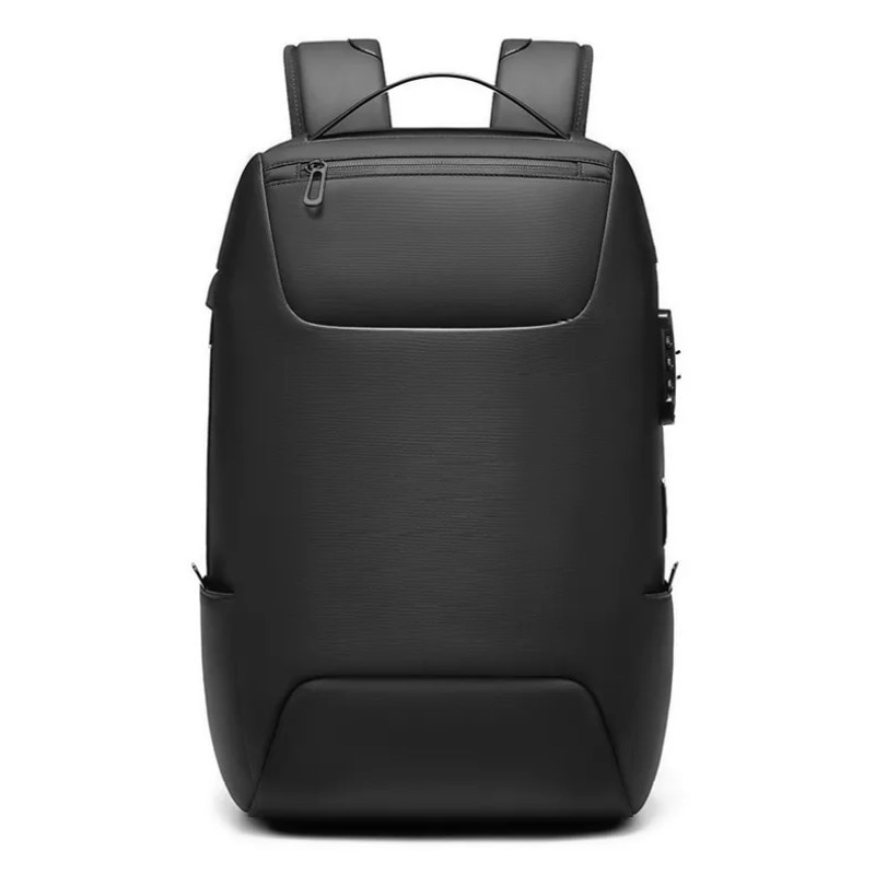 Rucsac laptop 15.6", business casual, impermeabil cu cifru antifurt si port de incarcare USB, Escalate, 30x16x47 cm, Negru