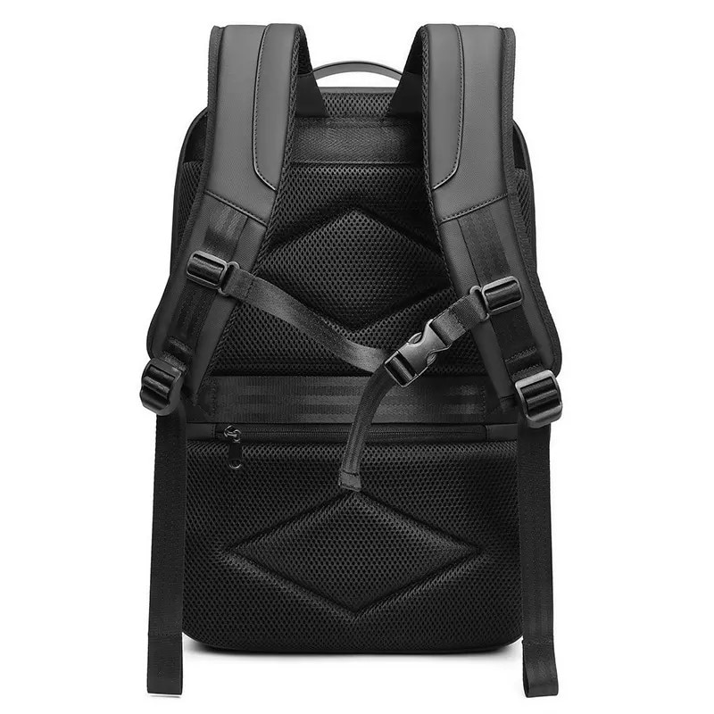 Rucsac laptop 15.6", business casual, impermeabil cu cifru antifurt si port de incarcare USB, Escalate, 30x16x47 cm, Negru
