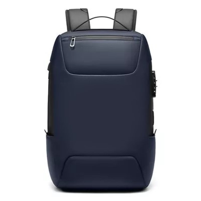Rucsac laptop 15.6", business casual, impermeabil cu cifru antifurt si port de incarcare USB, Escalate, 30x16x47 cm, Albastru