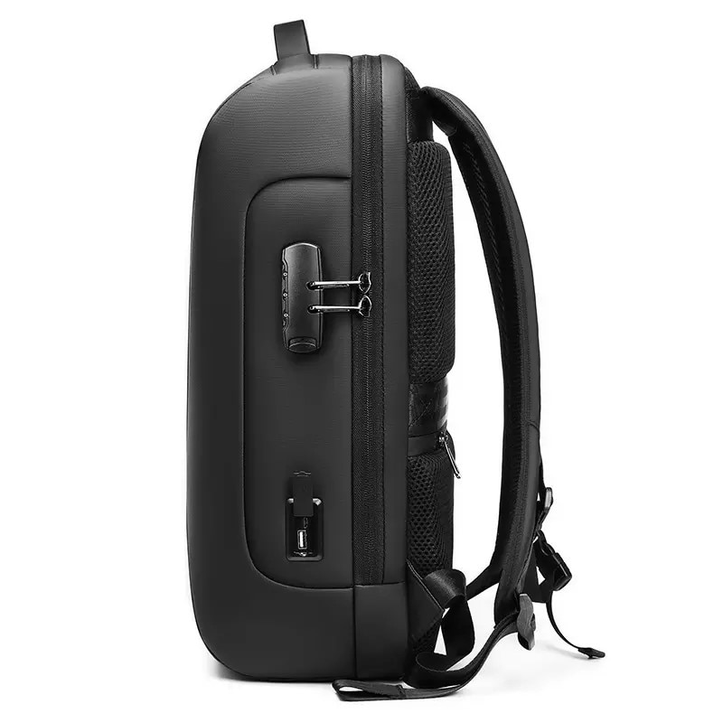 Rucsac laptop 15.6", business casual, cu cifru antifurt si port de incarcare USB, Escalate, 30x16x47 cm, Negru