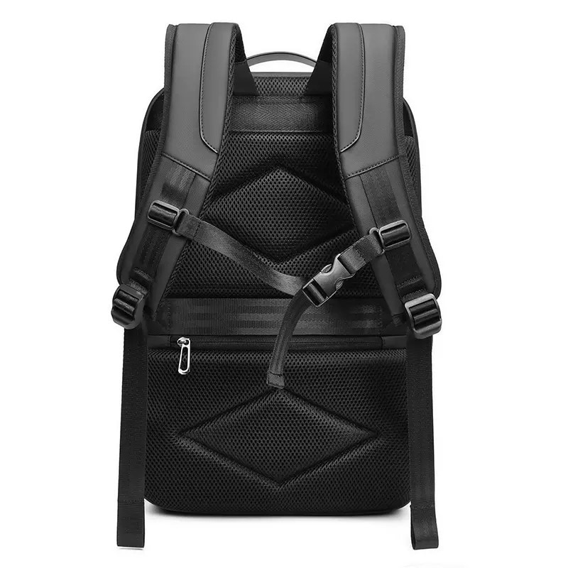 Rucsac laptop 15.6", business casual, cu cifru antifurt si port de incarcare USB, Escalate, 30x16x47 cm, Negru