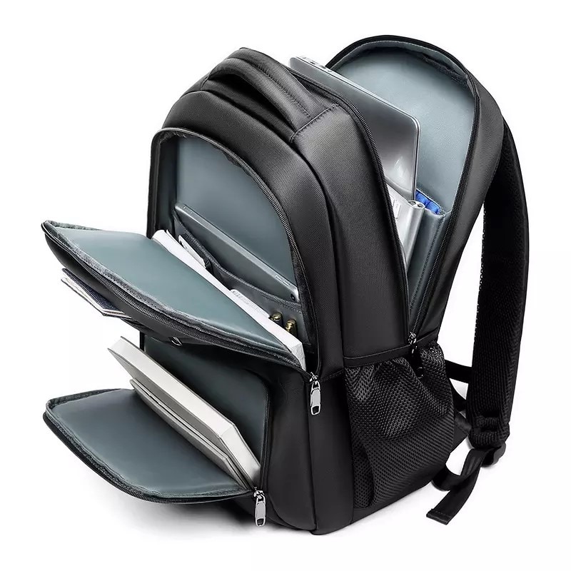 Rucsac laptop 15.6", casual, impermeabil, cu buzunar antisoc, Escalate, 33.5x14x48 cm, Negru