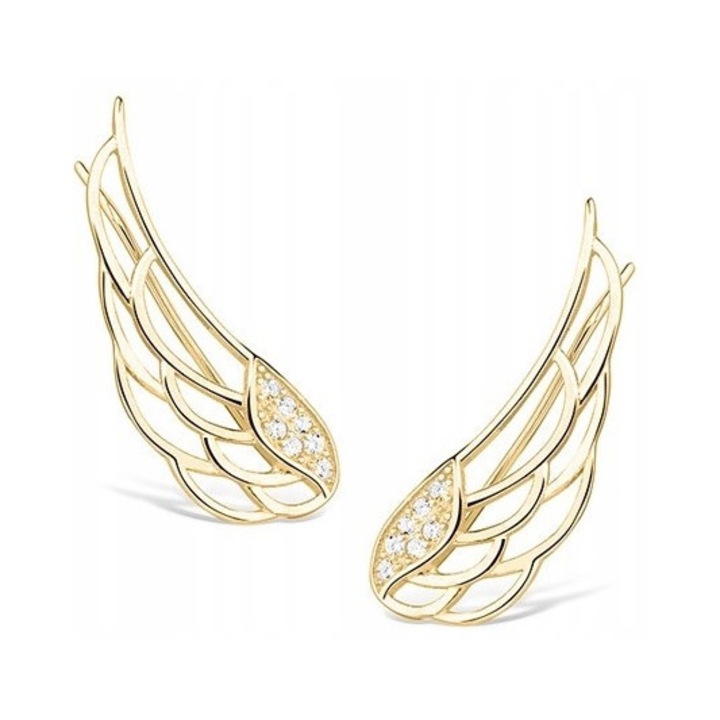 Cercei, Mennica Bydgoska, Argint, Model aripi, Auriu