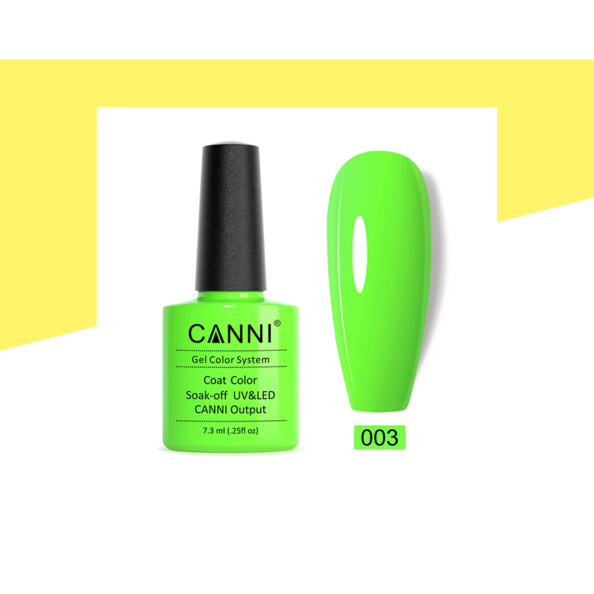 Професионален гел лак Canni, 003, Зелен неон - eMAG.bg