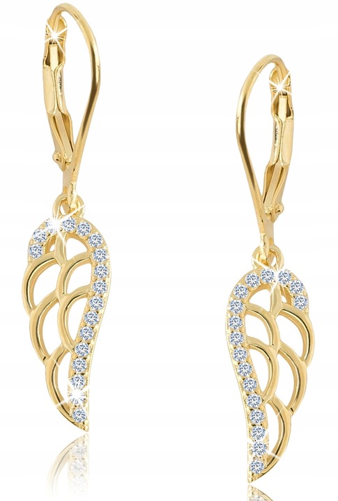 Cercei, Mennica Bydgoska, Aripi, Argint placat cu aur, 34x7mm