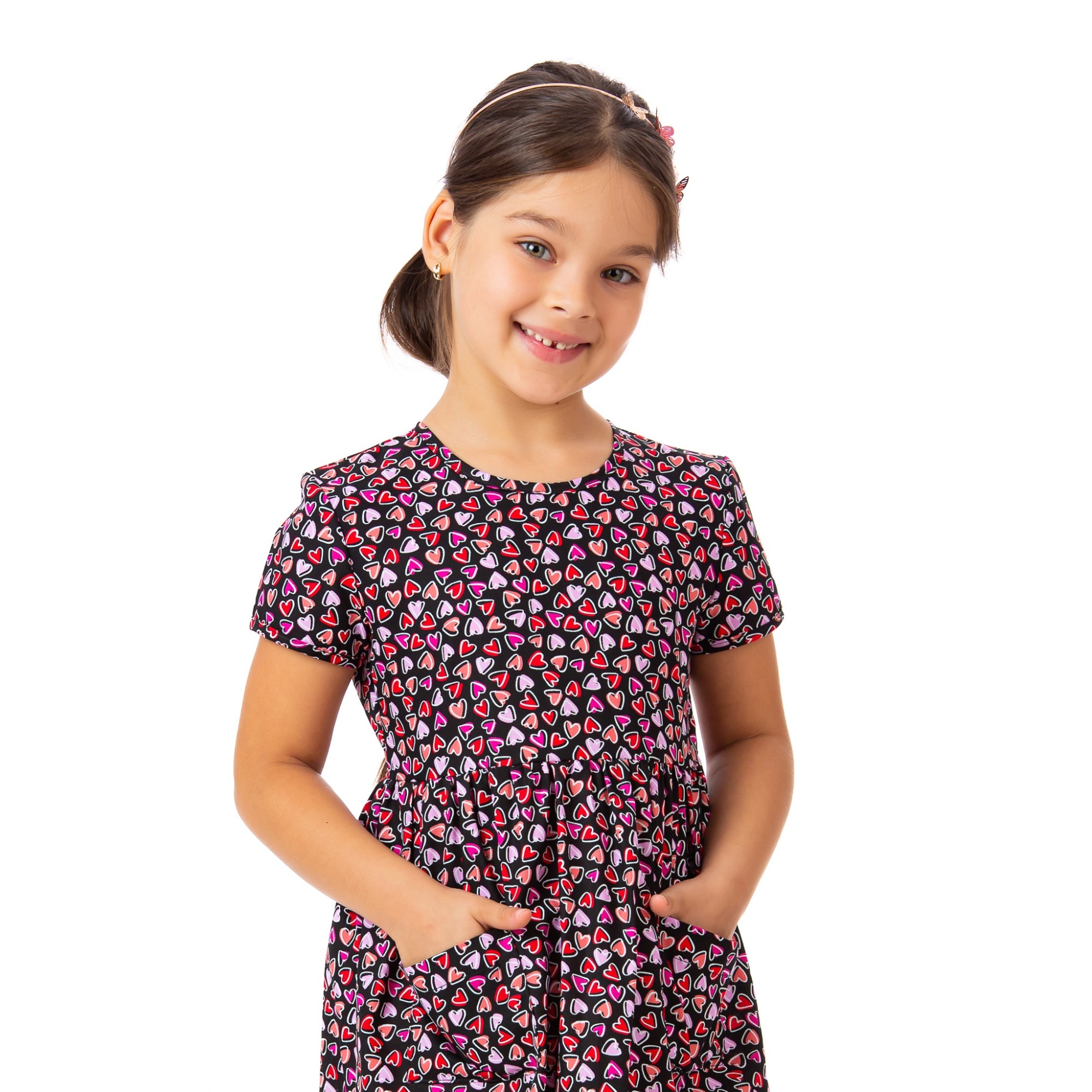 Черна рокля Be You, щампа сърце, 4 години eMAG.bg