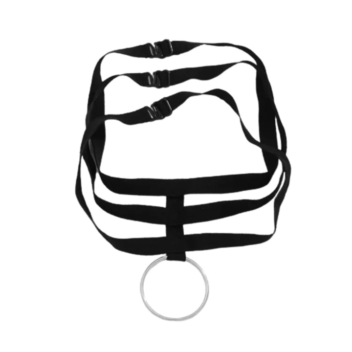 Tessero női környakú choker, rugalmas textil anyagból, fekete