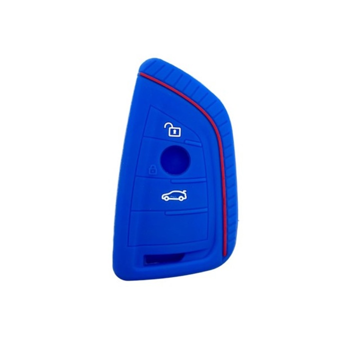 Husa cheie AUTOTOB®, din silicon BMW, albastru/rosu
