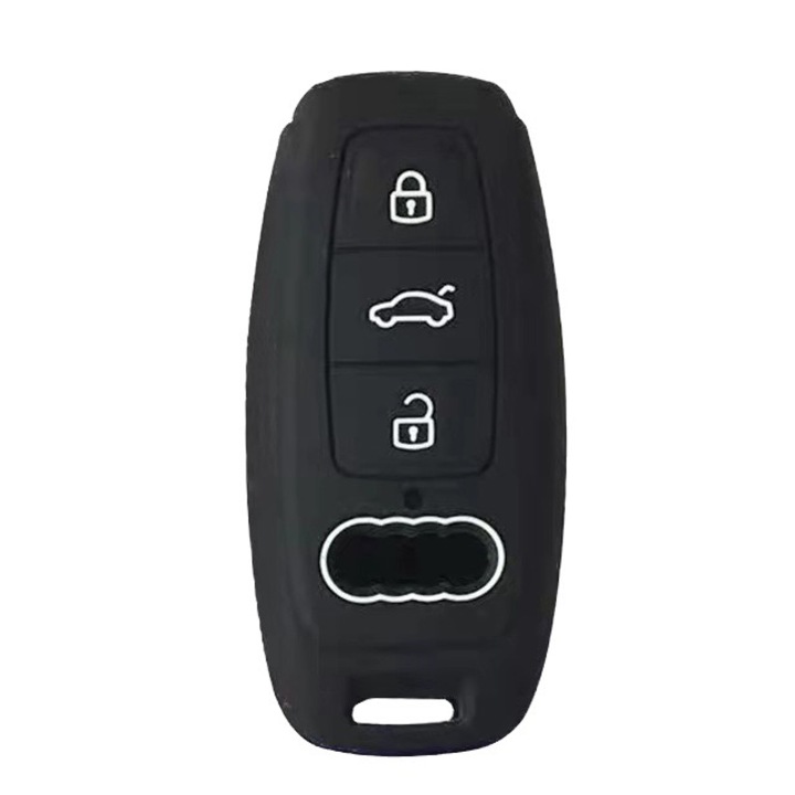Husa cheie keyless Audi A6 C8 A7 A8 Q8, din silicon, AUTOTOB®, negru