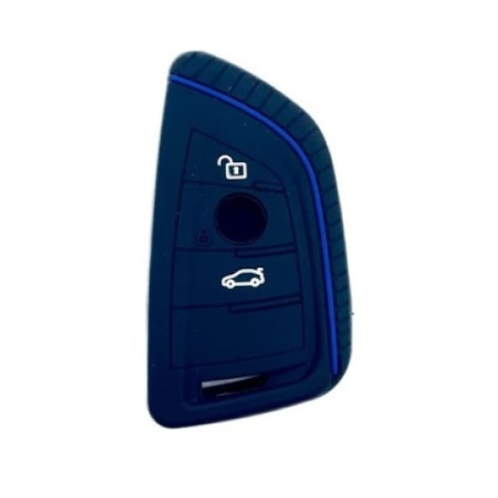 Husa cheie AUTOTOB®, din silicon BMW, negru/albastru