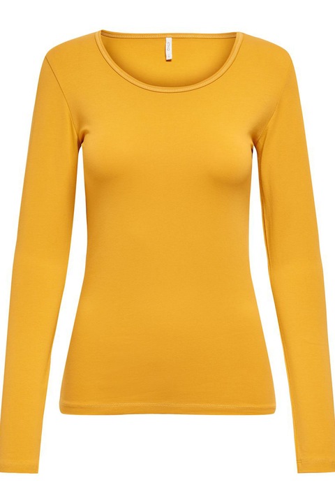 Bluza bumbac decolteu rotund ONLY, Galben