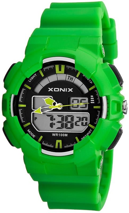 Ceas pentru barbati Xonix, XK1L2H/2, analog-digital, data, cronometru, timer, alarma, iluminare de fundal, rezistenta la apa 100m, Verde