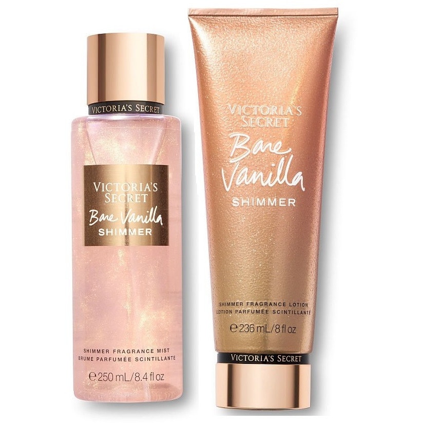 Set Victoria Secret Bare Vanilla Shimmer, Spray de corp 250 ml si