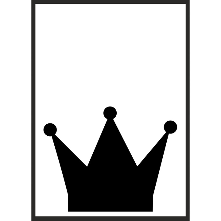 Рамкиран постер Crown, PoStar, 33x43 см, черно/бяло