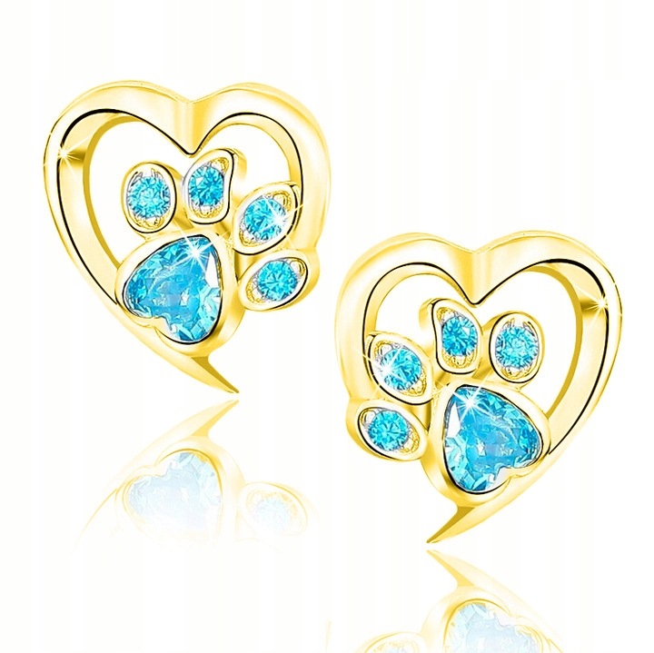 Fülbevaló, Mennica Bydgoska, ezüst, kék/arany