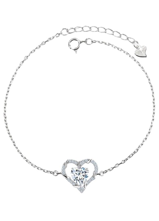 Női karkötő, Mennica Bydgoska, Ezüst, Szívminta, 925 Ezüst