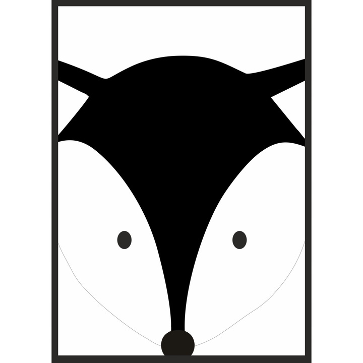 Рамкиран постер Fox, PoStar, 33x43 см, черно/бяло