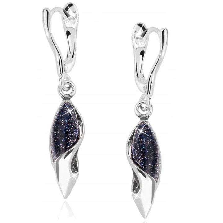 Обеци, Mennica Bydgoska, сребро 925, сребристо/черно