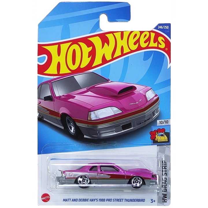 Hot Wheels fémes autó, 1988 Drag Pro Street Thunderbird, rózsaszín, 1:64
