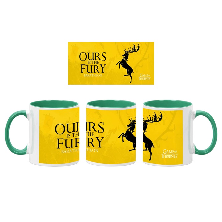 Cana ceramica cafea/ceai Tralala Game of Thrones 07, verde, 330 ml