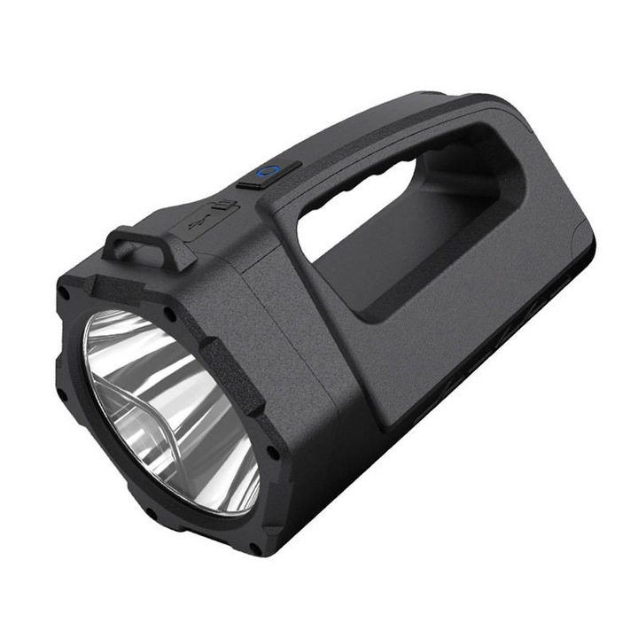 Акумулаторен фенер Superfire, 5W, 230 lm, IP43 фактор, 3 режима на светене, ергономична форма, дръжка, USB-C