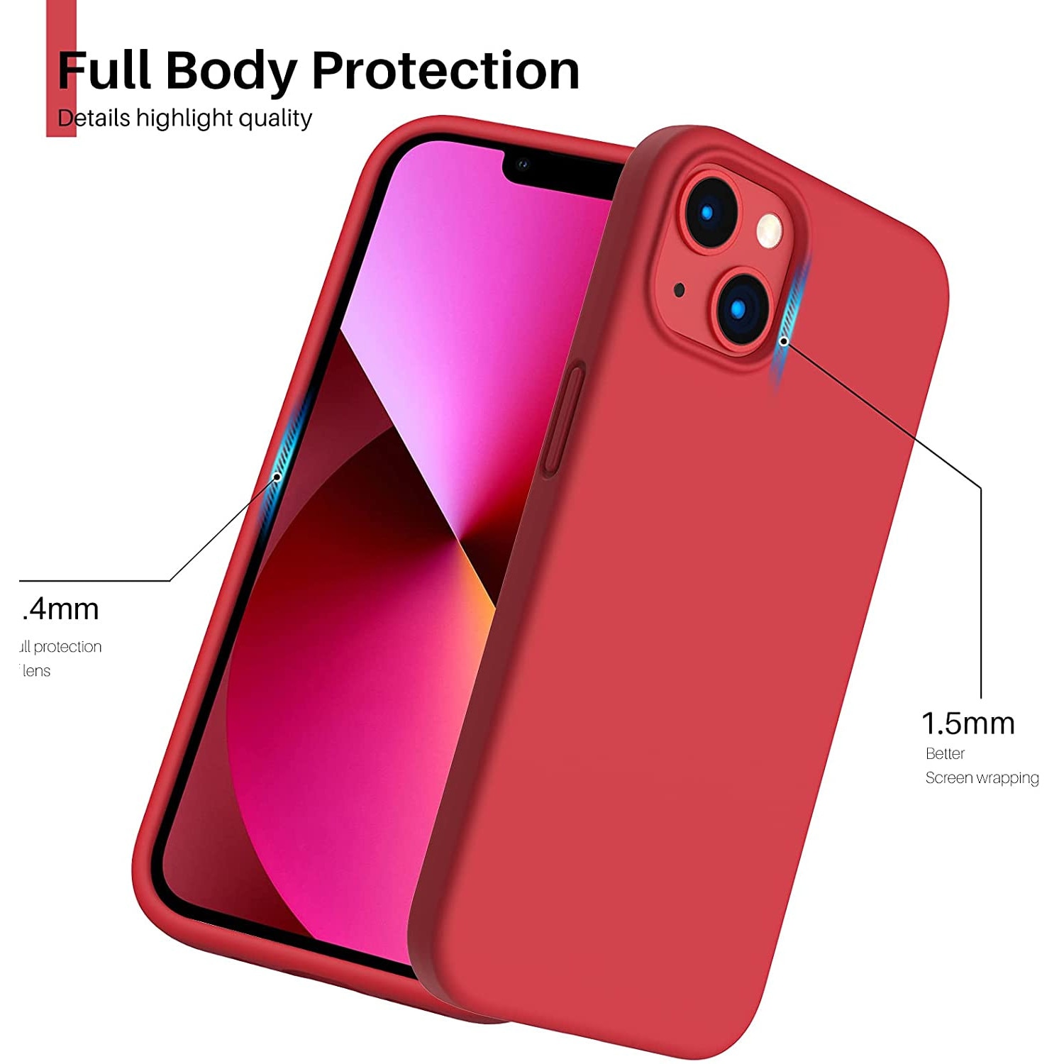 Husa protectie compatibila cu iPhone 13 Pro, slim din silicon, cu interior de catifea, Rosu, Joyshell