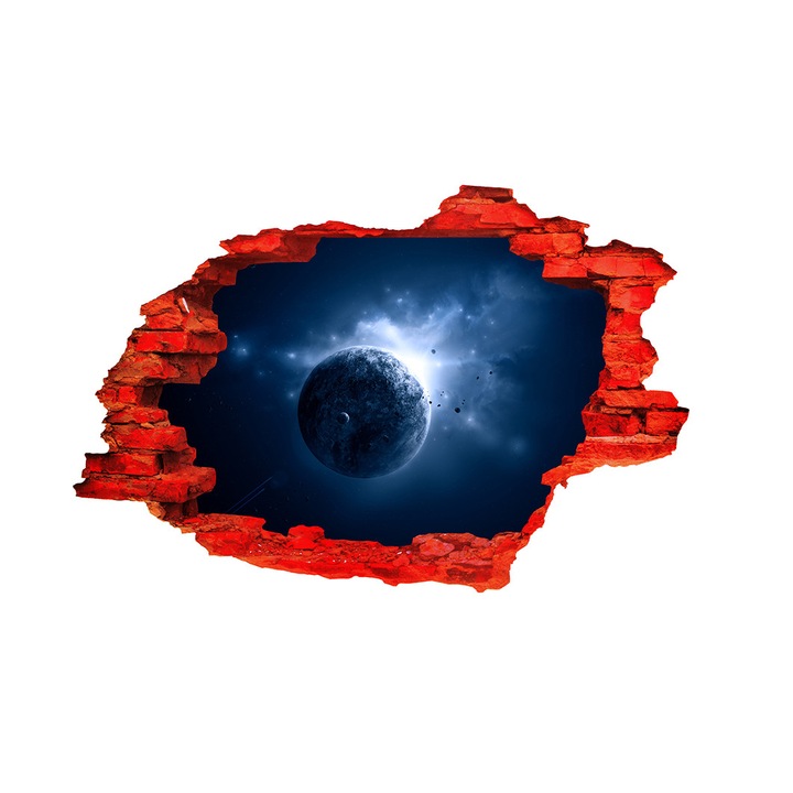 Autocolant decorativ, Gaura in perete, Planete, Multicolor, 83 cm, 199ST-2