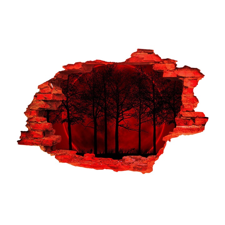 Autocolant decorativ, Gaura in perete, Planete, Multicolor, 83 cm, 90ST-2