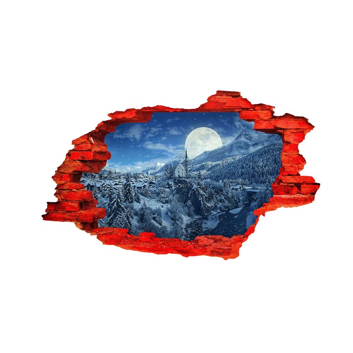 Autocolant decorativ, Gaura in perete, Planete, Multicolor, 83 cm, 61ST-2