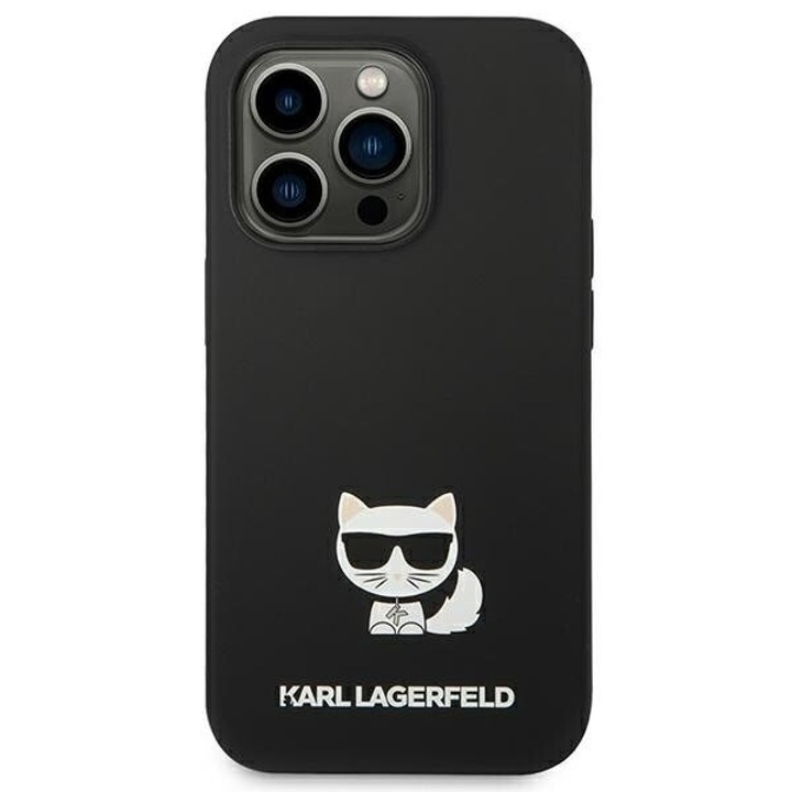 Husa pentru iPhone 14 Pro Max - Original Karl Lagerfeld Silicone (KLHCP14XSLCTBK) - Choupette