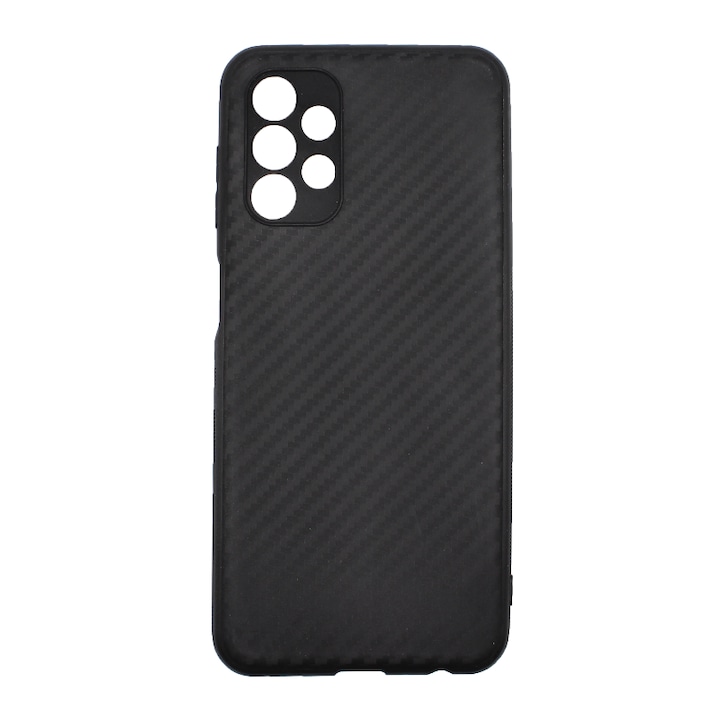 Karbon tok Samsung Galaxy A13 4G telefonhoz, TPU Ultra Protect Slim Anti-Shock, Carbon Fiber, Kameravédelem, Fekete