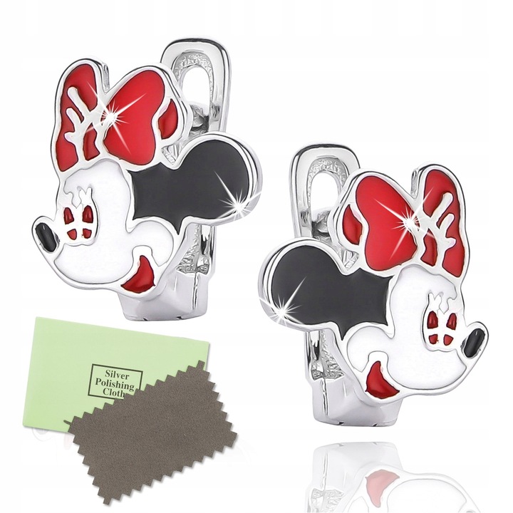 Fülbevaló szett, Mennica Bydgoska, ezüst/cirkon/ródium, többszínű