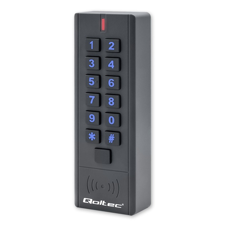 Kódzár, Qoltec, RFID olvasóval, HYPERION, kód, kártya, kulcskarika, IP68, EM