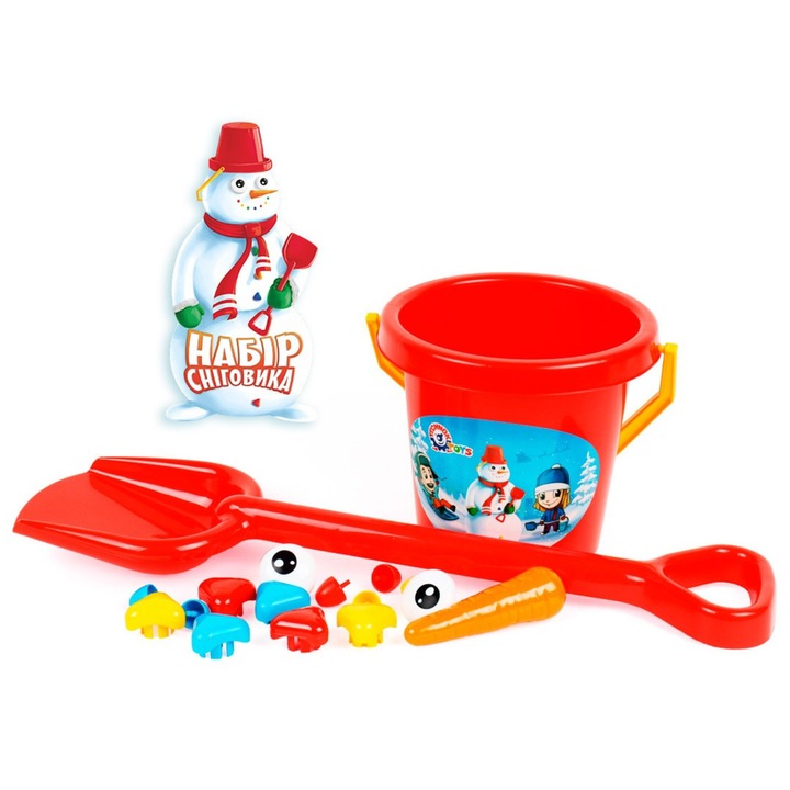 Конструктор Снежен човек, Techok Toys, Пластмаса, Червен