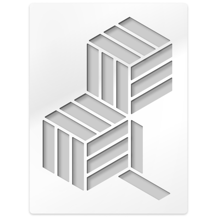 Dekoratív sablon, Murals, Kocka, Újrafelhasználható, 60 x 80 cm