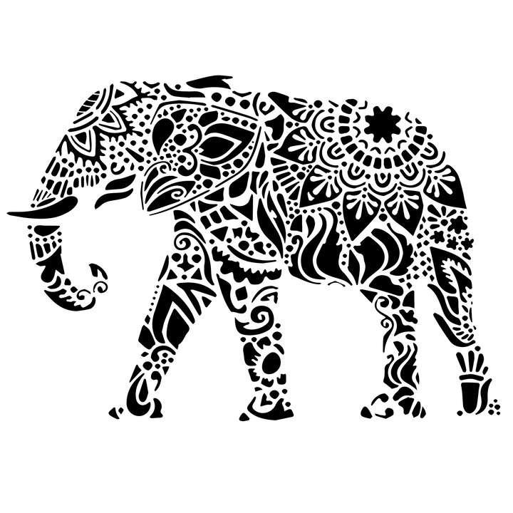 Sablon constructii 3D, Hindi Tusk, 80x110 cm, reutilizabil, plastic