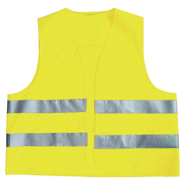Светлоотразителна предупредителна жилетка, жълта, размер L