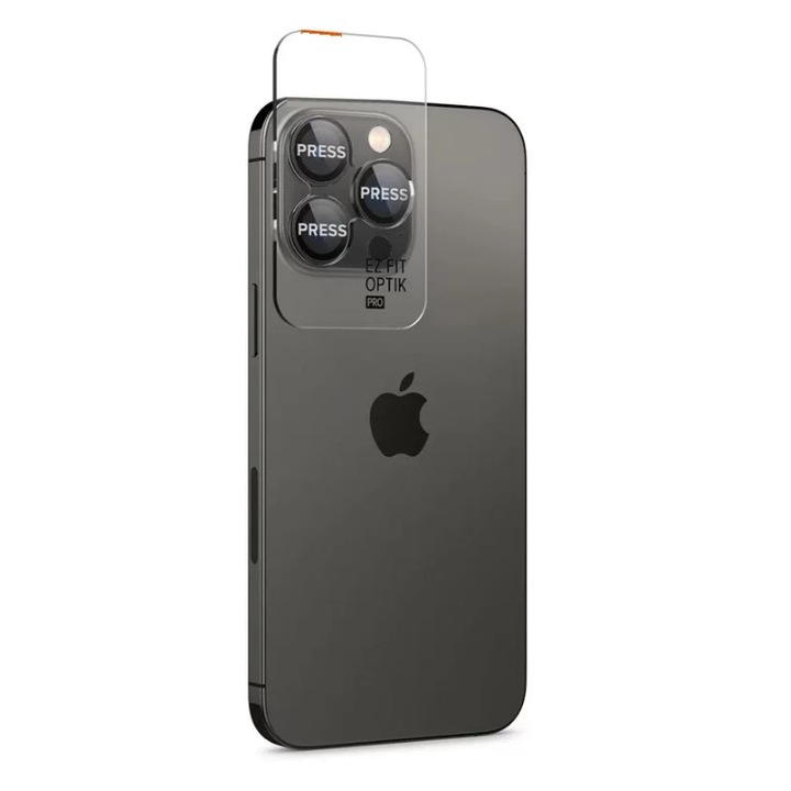 Spigen Optik EZ FIT Kameraüvegvédő készlet, 6 db, kompatibilis iPhone 14 Pro / 14 Pro Max Black készülékkel