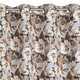 Завеса Eurofirany SIMONA, Метални халки, бежово и кафяво с цветя, 140x250 см