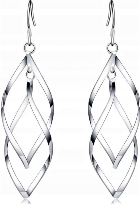 Hosszú női fülbevaló, ezüst 925, ródium bevonat, hossza 42 mm